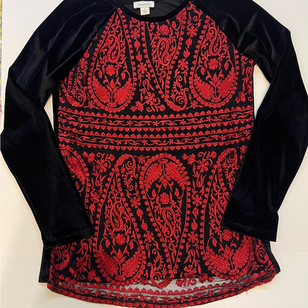 Sundance NWOT Sz S top tunic blouse soft velour
